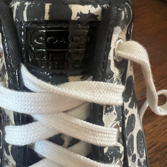 Coach Black and White Leopard Print Sneakers - Picture 7 of 16